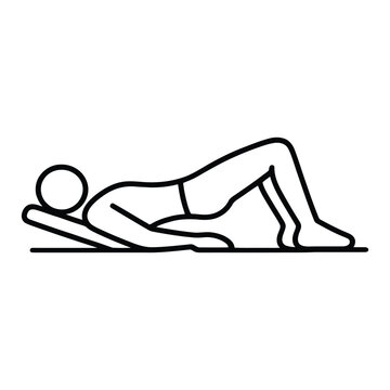 glute bridge outline vector icon for hip and glute activation