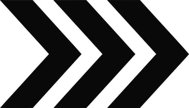 Black and white chevron arrow pattern pointing to the right direction Vector