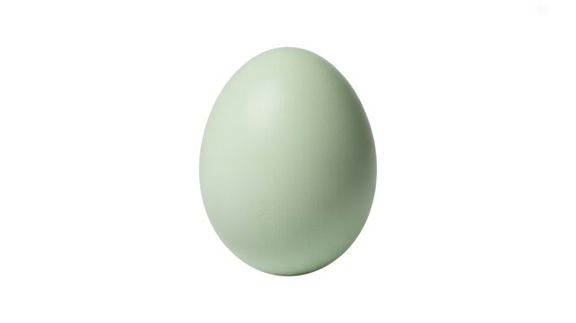 Large pale green egg on white background simple and smooth texture natural object