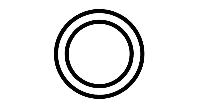 Black and white circular design element.