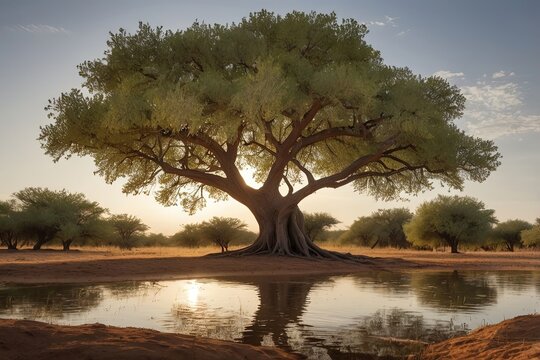 Serene marula tree with lush leave