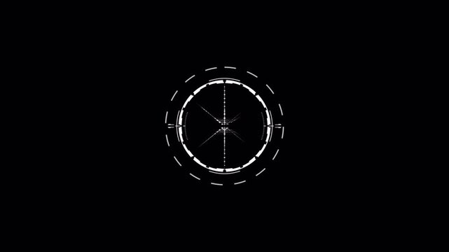 Futuristic Rounded HUD Elements Motion Graphics for Sci-Fi Interface and Digital Display Overlay