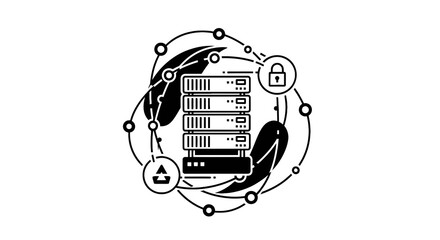 Server with security lock protection. © Cetak