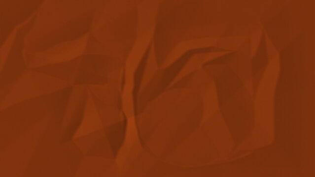 Abstract low poly background with crumpled paper texture in terracotta color