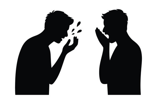 Silhouette illustration of two people arguing and shouting at each other