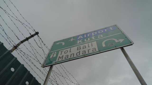 Airport Direction Signs in Bali, Indonesia