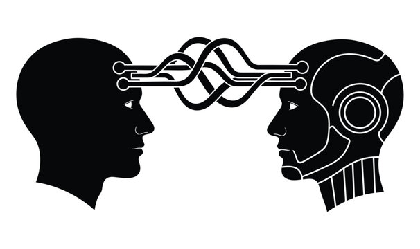 Human brain computer interface concept with futuristic vector technology
