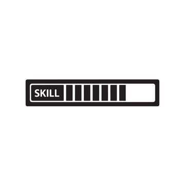 Minimalist skill progress bar silhouette design with gradient fill