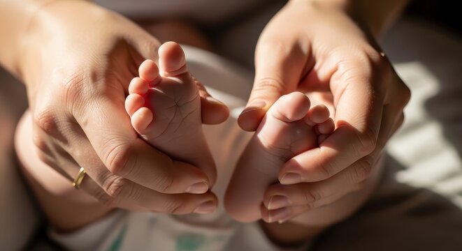 Photorealistic close-up shows hands gently hugging dog's snout, soft details, natural light.