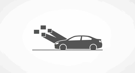 Car silhouette with pixelated motion effect © mursidi