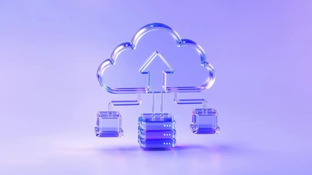Glass Cloud Upload Network Server Connection 3D