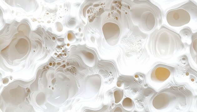 Seamless non-Newtonian fluid oobleck pattern with cornstarch textures in white and beige flat illustration