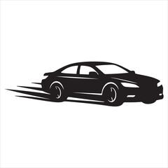 Naklejka premium Elegant silhouette of a sleek sports car in motion