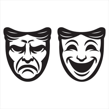 Contrasting emotions: tragic and comic theater masks