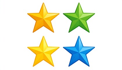 Obraz premium A colorful arrangement of four shiny stars