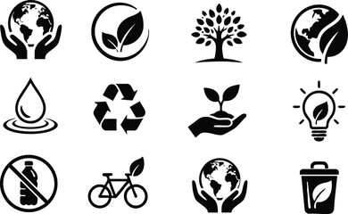 Fototapeta premium ecology icons set