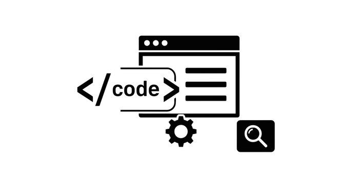 Coding web development programming symbol.