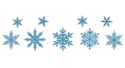 Blue decorative snowflakes set on white background © Oktavia