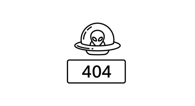 Alien 404 Error Page Not Found UFO Flying Saucer Icon