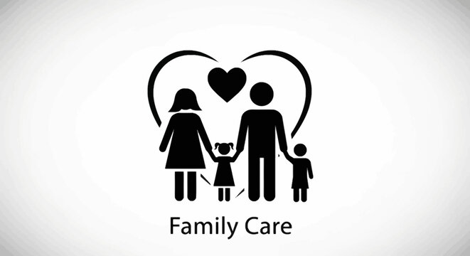 Family Care Silhouette Icon Graphic Design.