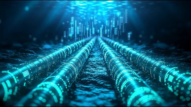 Fiber optic cables, high-speed internet, run beneath the ocean.