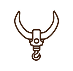 Fototapeta premium Brown hook and shackle for lifting heavy objects industrial equipment