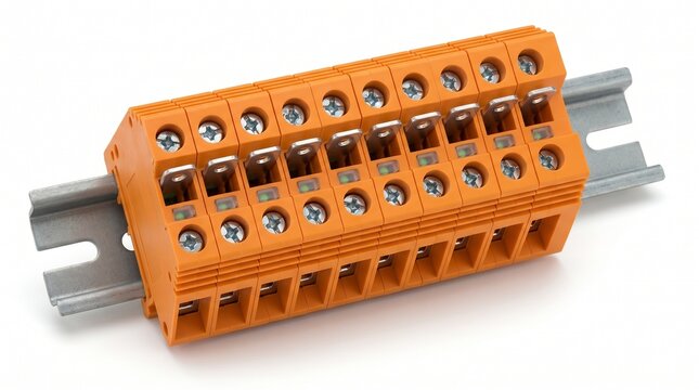Orange Modular Cable Trunking Conduit System Set Isolated on White