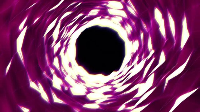 3D plexus infinity tunnel loop animation, abstract vivid pink wireframe background with glowing particles, futuristic digital corridor for high-end technology presentations and VJ visuals