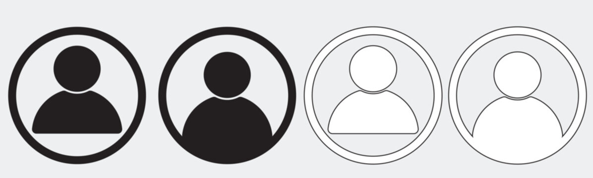 A minimalist vector icon featuring a male silhouette centered inside a round frame, perfect for user profiles, UI designs, and digital interfaces.
