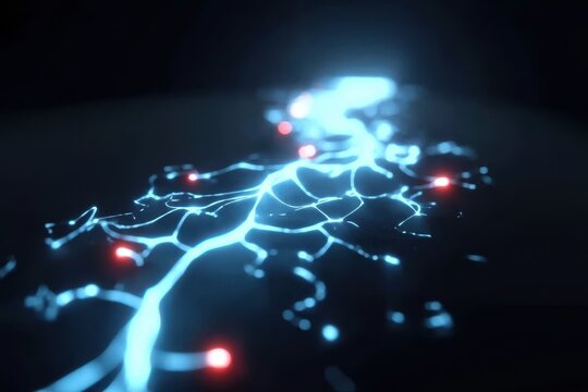 The artificial intelligence develops a neural algorithm that can visualize a machine learning model datum as a flowing river of light in a dark void of space.