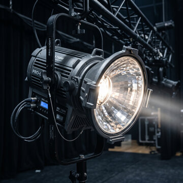 Premium metal halide stage spotlight with deep parabolic reflector ideal for professional lighting setups