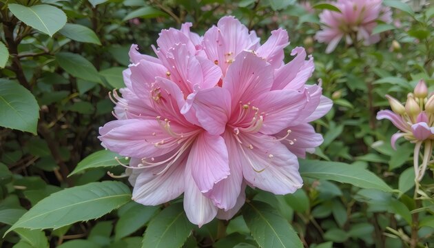Rhododendron Simona Blossom in Lower Saxony Germany Vibrant Floral Blooming Nature Garden Botanical Photography Scene During Spring Season