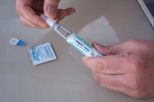 Wegovy semaglutide injection pen with medication package