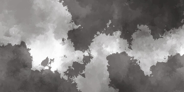 Black and White Abstract Cloud Texture Background with Dramatic Smoke and Fog Effect.