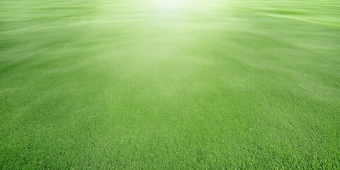 Fototapeta premium Expansive green golf course lawn with gentle undulations and soft sunlight filtering through