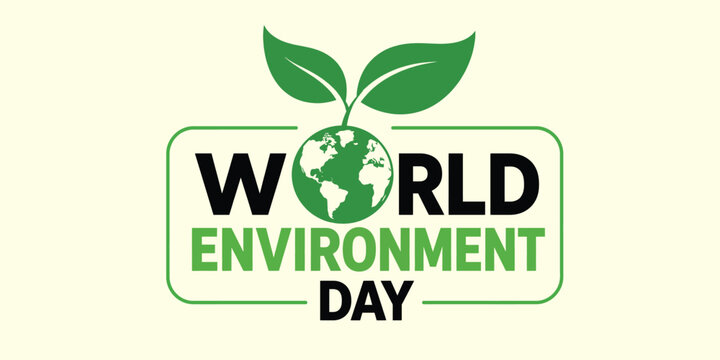 World Environment Day logo with globe and leaves