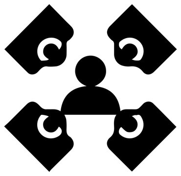 Solid black filled icon of peer to peer p2p direct connection symbol representing network communication and data sharing