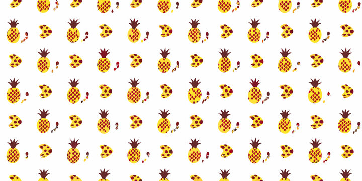 Pineapple pattern playful repeating tropical fruit design on white