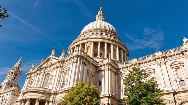Saint Paul's Cathedral, London, England, United Kingdom. Time Lapse