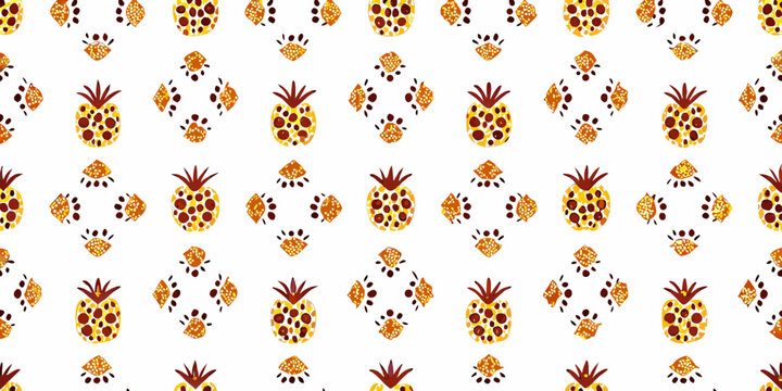 Pineapple pattern playful repeating tropical fruit design on white