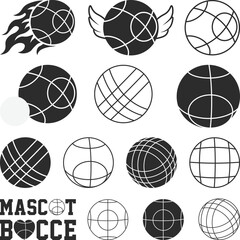 Obraz premium Set of Bocce Ball Logos and Icons svg, Bocce Ball Sports Elements Collection Silhouette, Bocce Ball Game Set design vector flat modern isolated Vector illustration