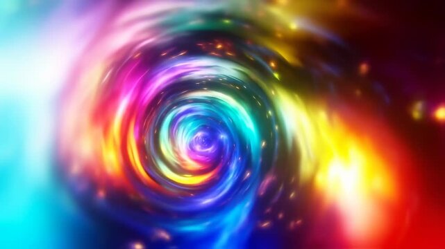 Colorful spiral vortex swirling in space