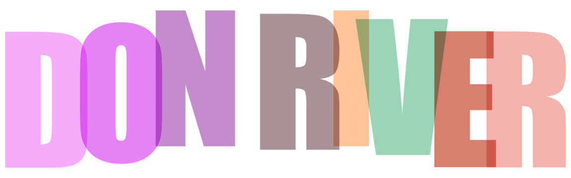 Multicolored text Don River on white background