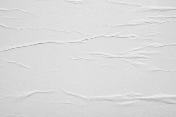 White Crumpled Glued Paper Texture Background for Poster Mockup