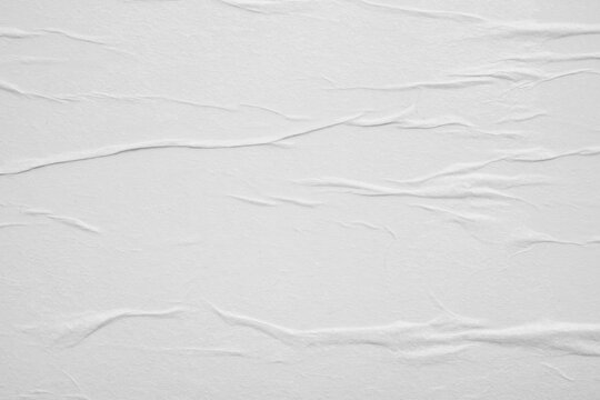 White Crumpled Glued Paper Texture Background for Poster Mockup