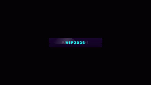Reveal Animated Button Showing Vip2026 Code on a Sleek Digital Interface for Access or Promotion. 4K Video