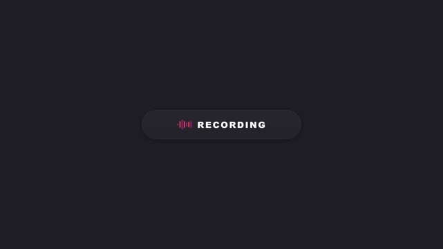 Voice Recording and Listening Button Animation for User Interface Design. 4K Video