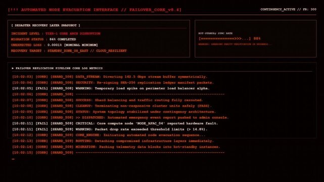 Database Management System Interface Showing Active Transaction Rollback Sequences And Partitioned Storage Cluster Optimization Process Logs.