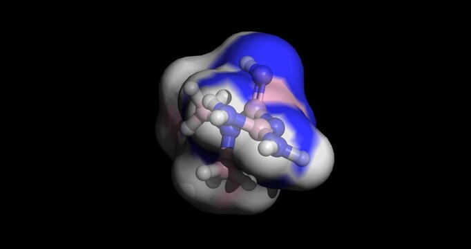 Metformin, drug/AMPK activator and biguandie for type 2 diabetes, 3D molecule spinning, 4K