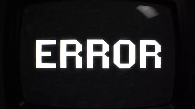 Error message on screen display.